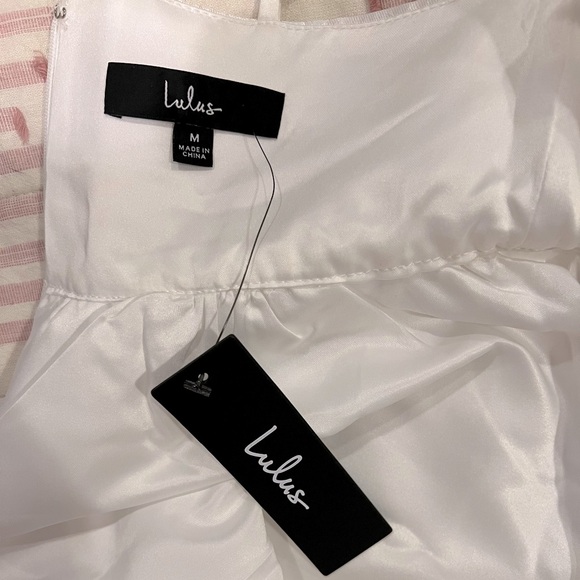 NWT White V-Neck Skater Mini Dress - Picture 5 of 6